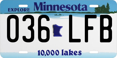 MN license plate 036LFB