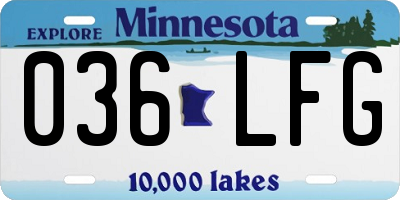 MN license plate 036LFG