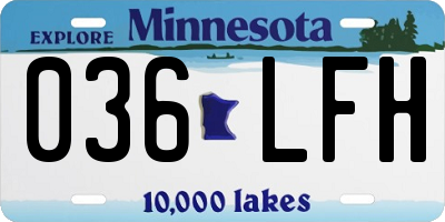 MN license plate 036LFH