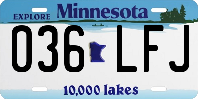 MN license plate 036LFJ