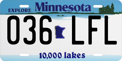 MN license plate 036LFL