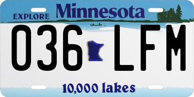 MN license plate 036LFM