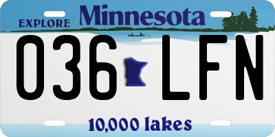 MN license plate 036LFN