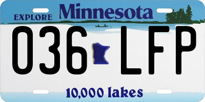 MN license plate 036LFP