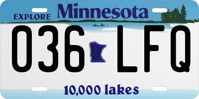 MN license plate 036LFQ