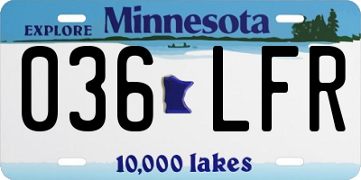 MN license plate 036LFR