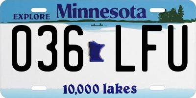 MN license plate 036LFU