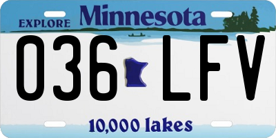 MN license plate 036LFV