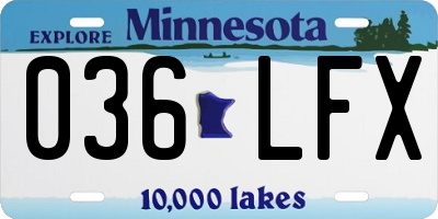 MN license plate 036LFX