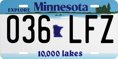 MN license plate 036LFZ