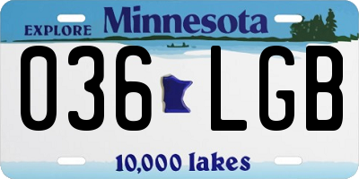 MN license plate 036LGB