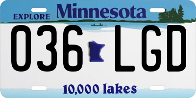MN license plate 036LGD