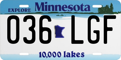 MN license plate 036LGF