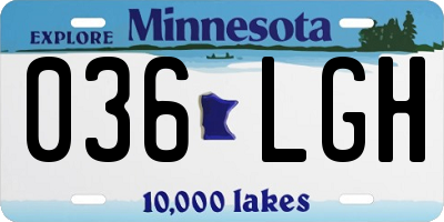 MN license plate 036LGH