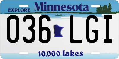 MN license plate 036LGI