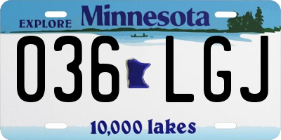 MN license plate 036LGJ