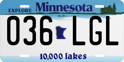 MN license plate 036LGL