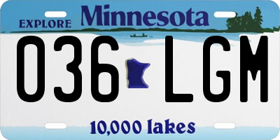 MN license plate 036LGM