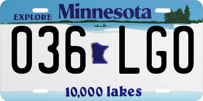 MN license plate 036LGO