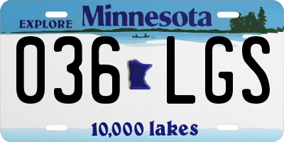 MN license plate 036LGS