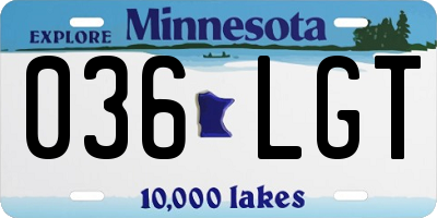 MN license plate 036LGT