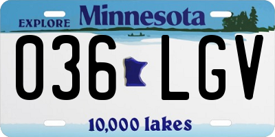 MN license plate 036LGV