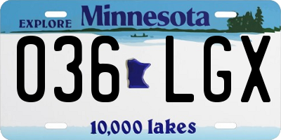 MN license plate 036LGX