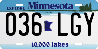 MN license plate 036LGY