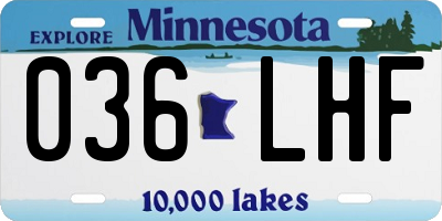 MN license plate 036LHF