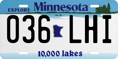 MN license plate 036LHI