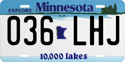 MN license plate 036LHJ