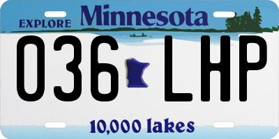 MN license plate 036LHP