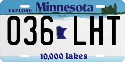 MN license plate 036LHT