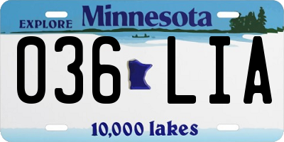 MN license plate 036LIA