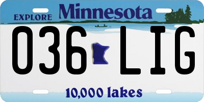 MN license plate 036LIG