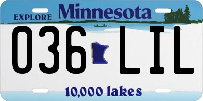 MN license plate 036LIL