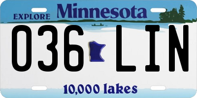 MN license plate 036LIN