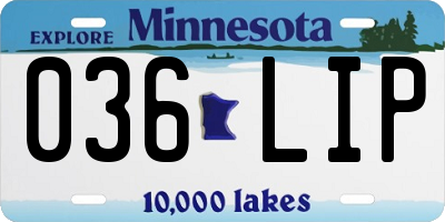 MN license plate 036LIP