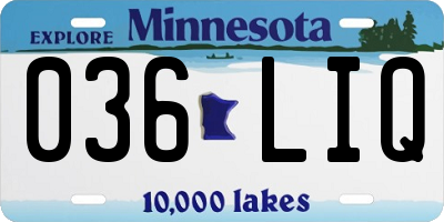 MN license plate 036LIQ