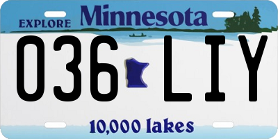 MN license plate 036LIY