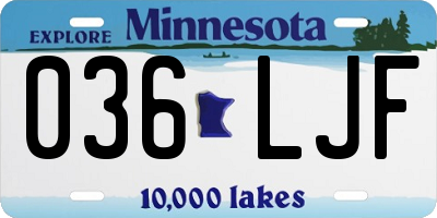 MN license plate 036LJF