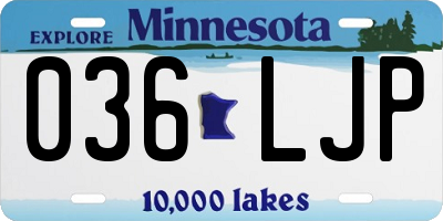MN license plate 036LJP