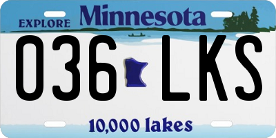 MN license plate 036LKS