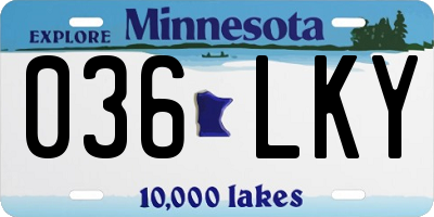 MN license plate 036LKY