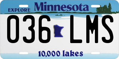 MN license plate 036LMS