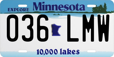 MN license plate 036LMW