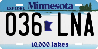 MN license plate 036LNA