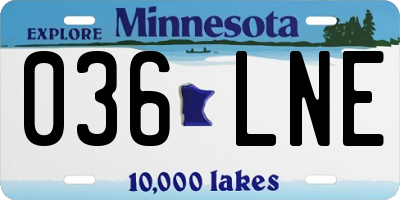 MN license plate 036LNE