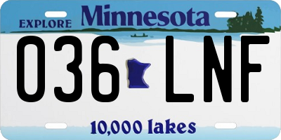 MN license plate 036LNF