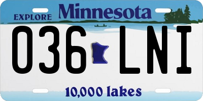 MN license plate 036LNI
